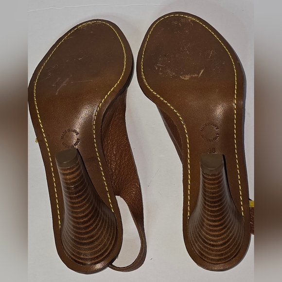 Georgina Goodman Italian Leather Heels w/ties Italian Size 38 US 7.5 - Picture 7 of 7